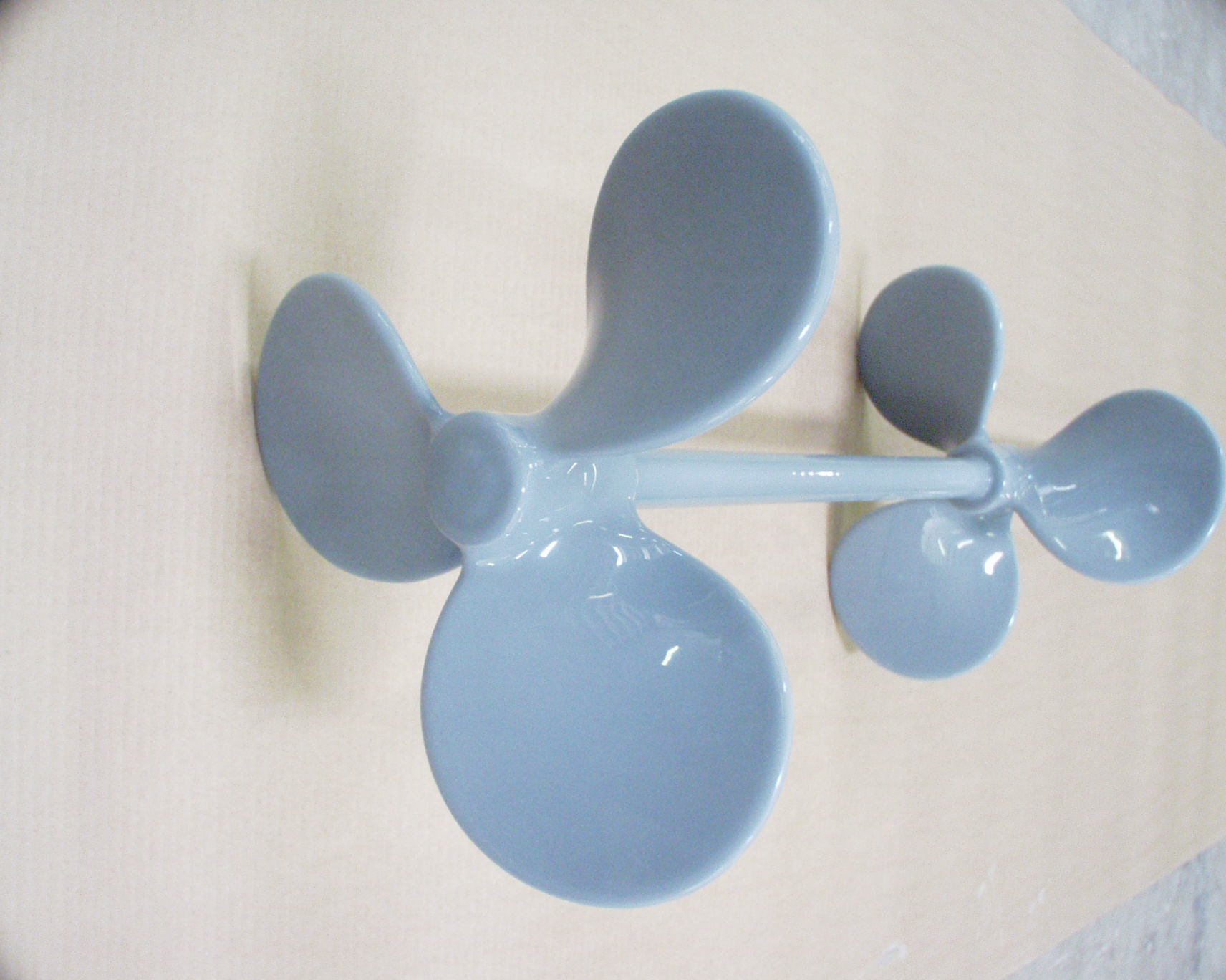 Blue-coated mixer with two sets of blades